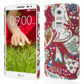 Твърд гръб за LG G2 Mini D620 / LG G2 Mini Dual D618 тъмно розов с цветя